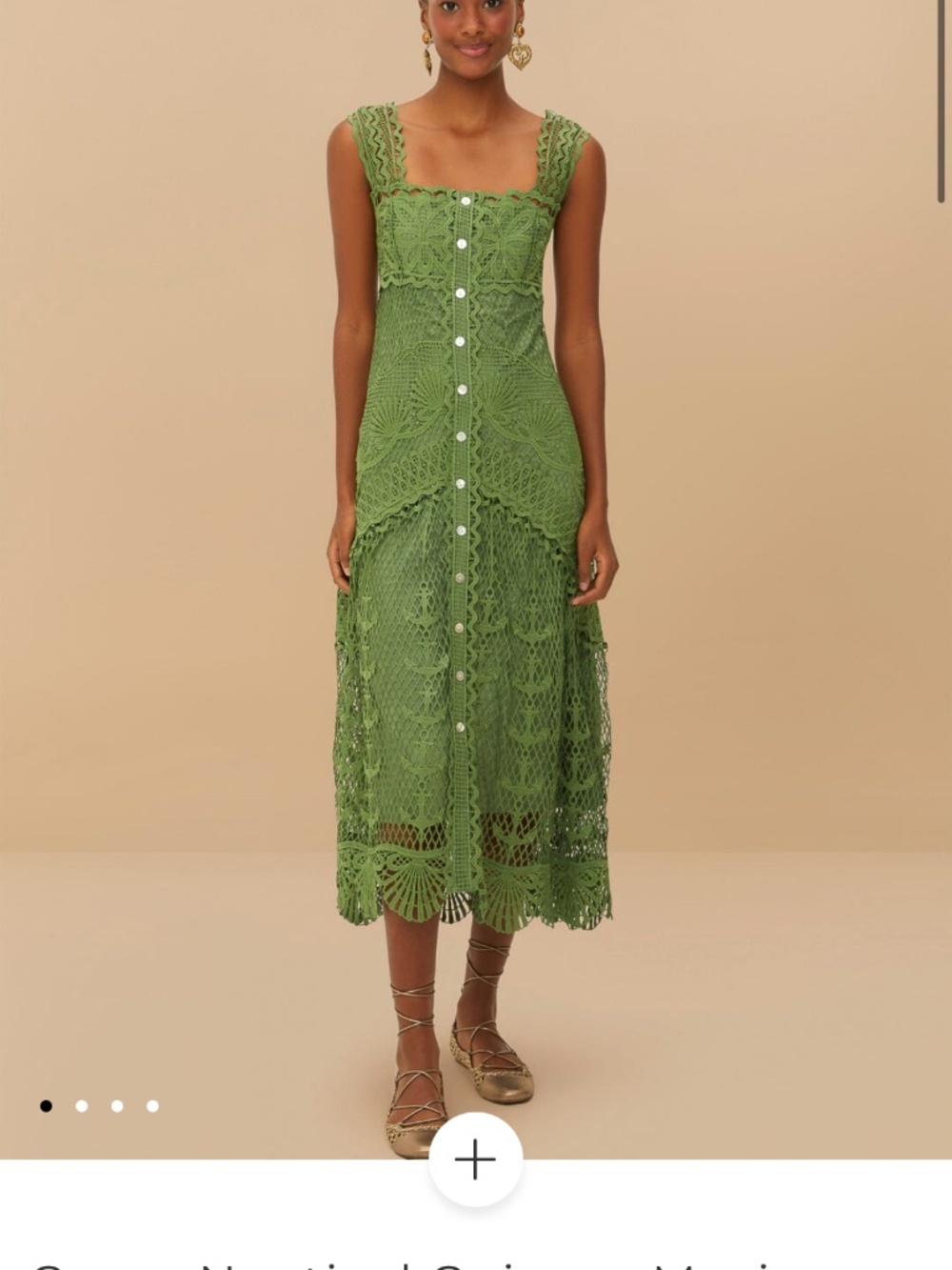FARM Rio Green Nautical Guipure Maxi